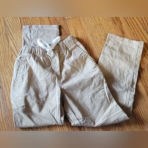 Cat & Jack Khaki Tan Pants with Elastic Waist And White Tie String